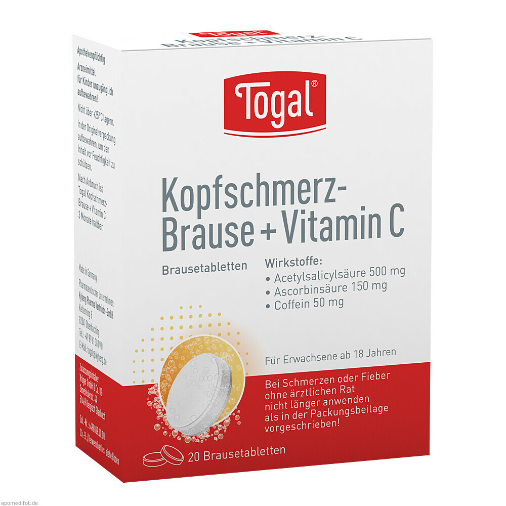 TOGAL KOPFSCHM BRAUSE+VIT 20St (KYBERG PHARMA)