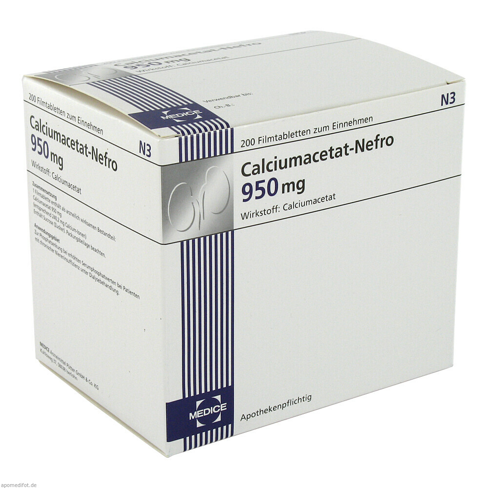 CALCIUMACETAT NEFRO 950MG 200St (MEDICE ARZNEIMITTEL)