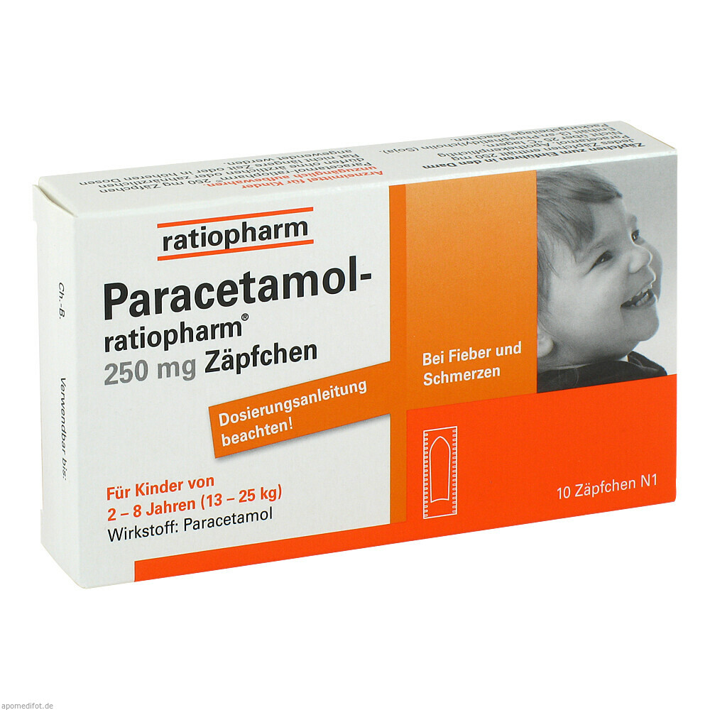 PARACETAMOL RATIO250MG SUP 10St (RATIOPHARM)