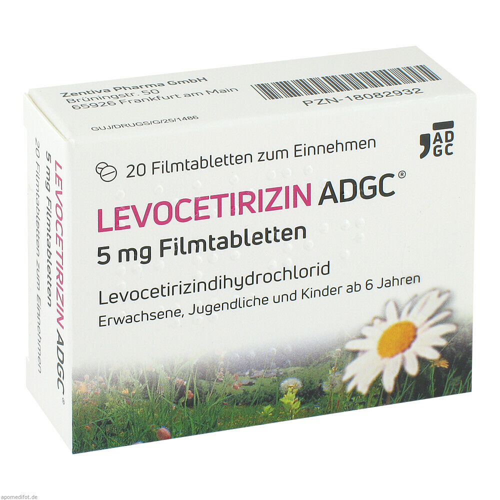 LEVOCETIRIZIN ADGC 5MG FTA 20St (ZENTIVA PHARMA)