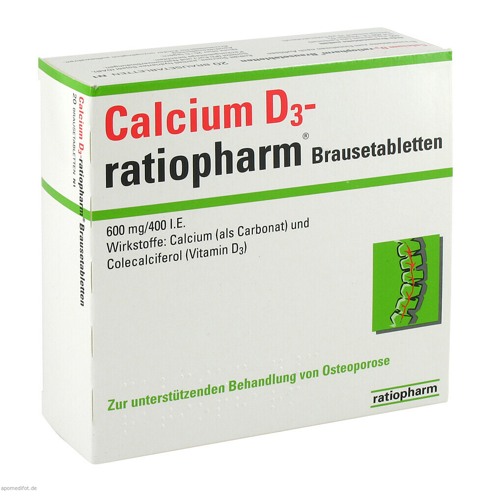 CALCIUM D3 RATIO BRAUSETAB 20St (RATIOPHARM)