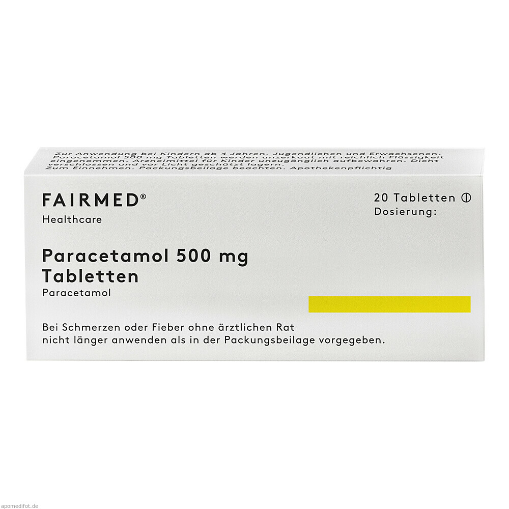 PARACETAMOL TABLETTEN 500 20St (FAIRMED HEALTHCARE)