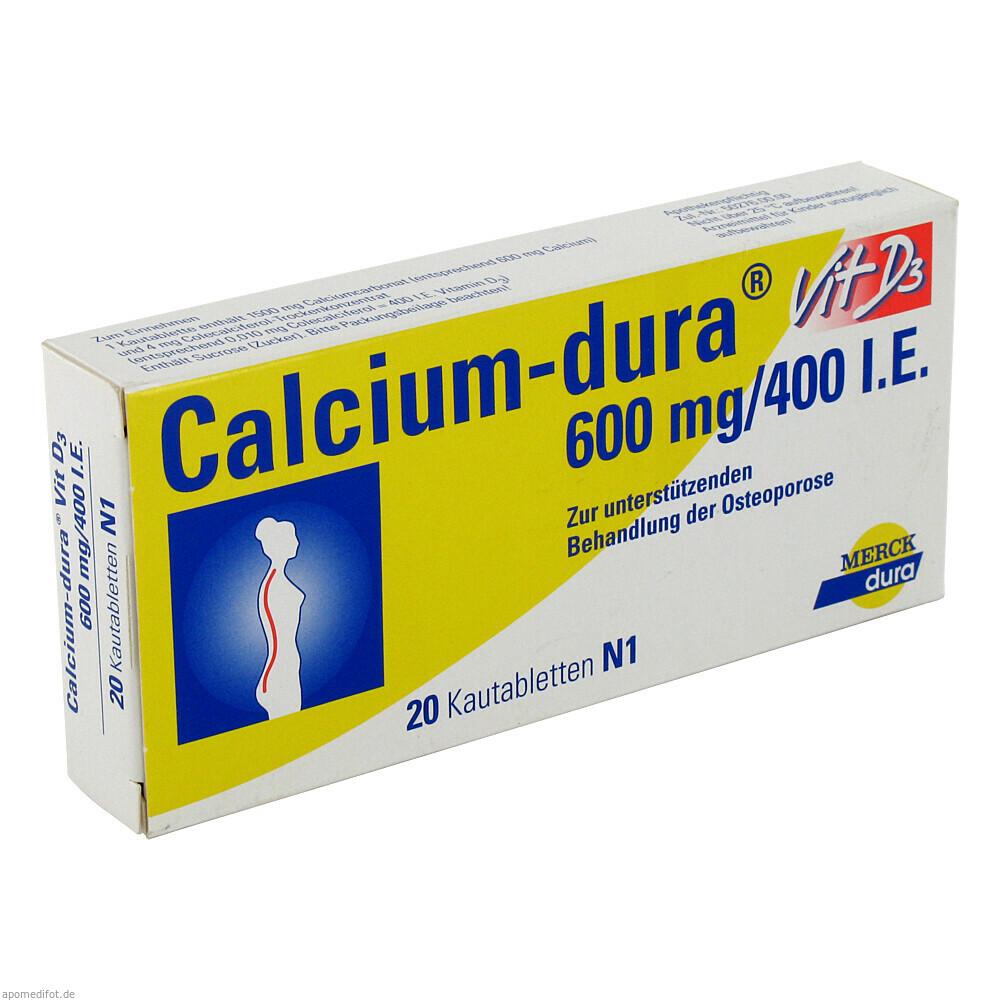 CALCIUM DURA VIT D3 600MG 20St (VIATRIS HEALTHCARE)