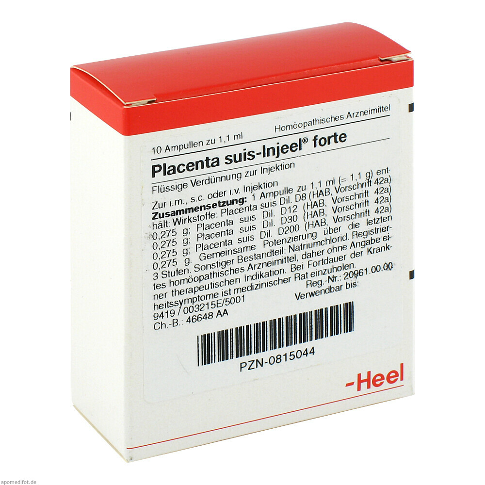 PLACENTA SUIS INJ F ORG 10St (HEEL)