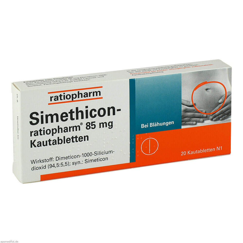 SIMETHICON RATIO 85MG KTA 20St (RATIOPHARM)