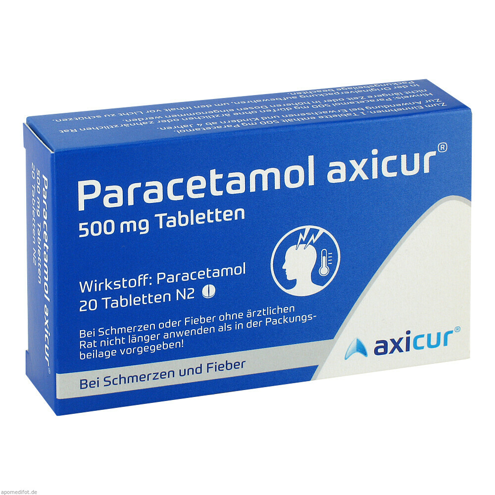 PARACETAMOL AXICUR 500MG 20St (AXICORP PHARMA GB AXIC)