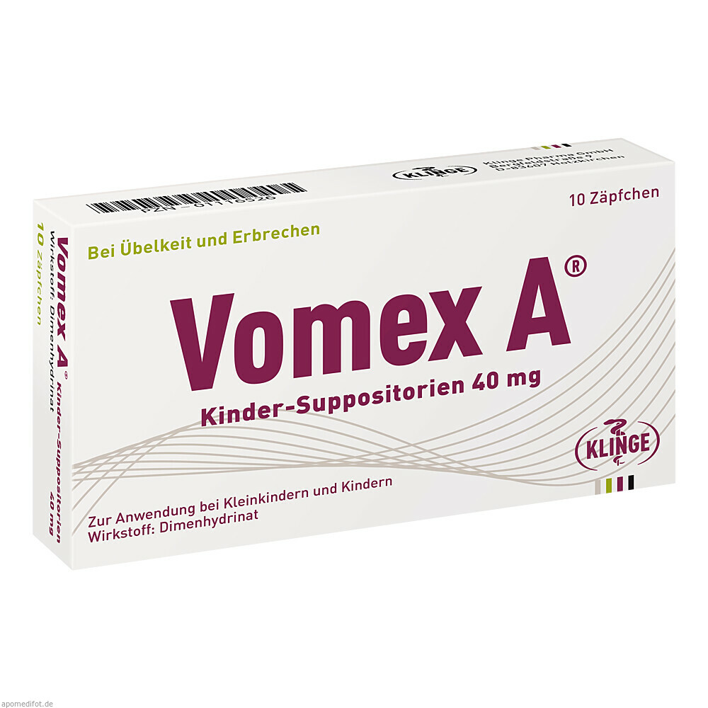 VOMEX A KINDER SUPPO. 40MG 10St (KLINGE PHARMA)