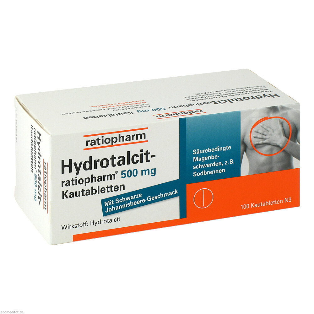 HYDROTALCIT RAT 500MG KTA 100St (RATIOPHARM)