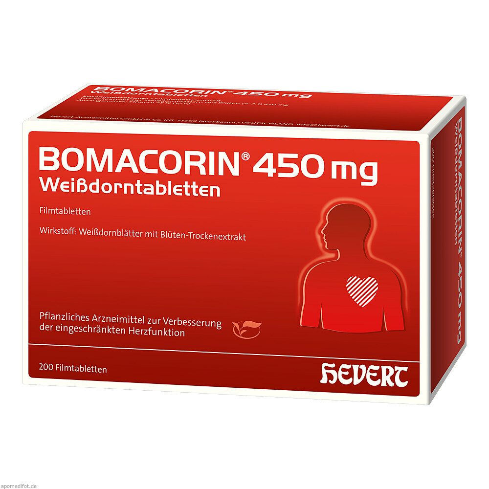 BOMACORIN 450MG WEISSDORN 200St (HEVERT)