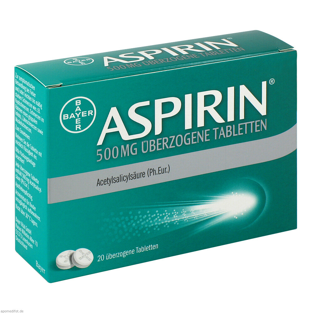 ASPIRIN 500MG UEBERZ TABL 20St (BAYER SELBSTMED)