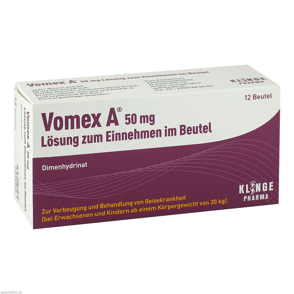 VOMEX A 50MG BEUTEL 12St (KLINGE PHARMA)