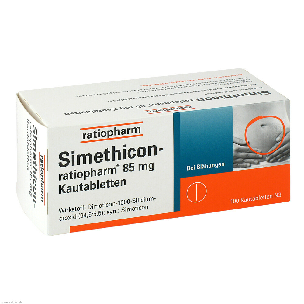 SIMETHICON RATIO 85MG KTA 100St (RATIOPHARM)