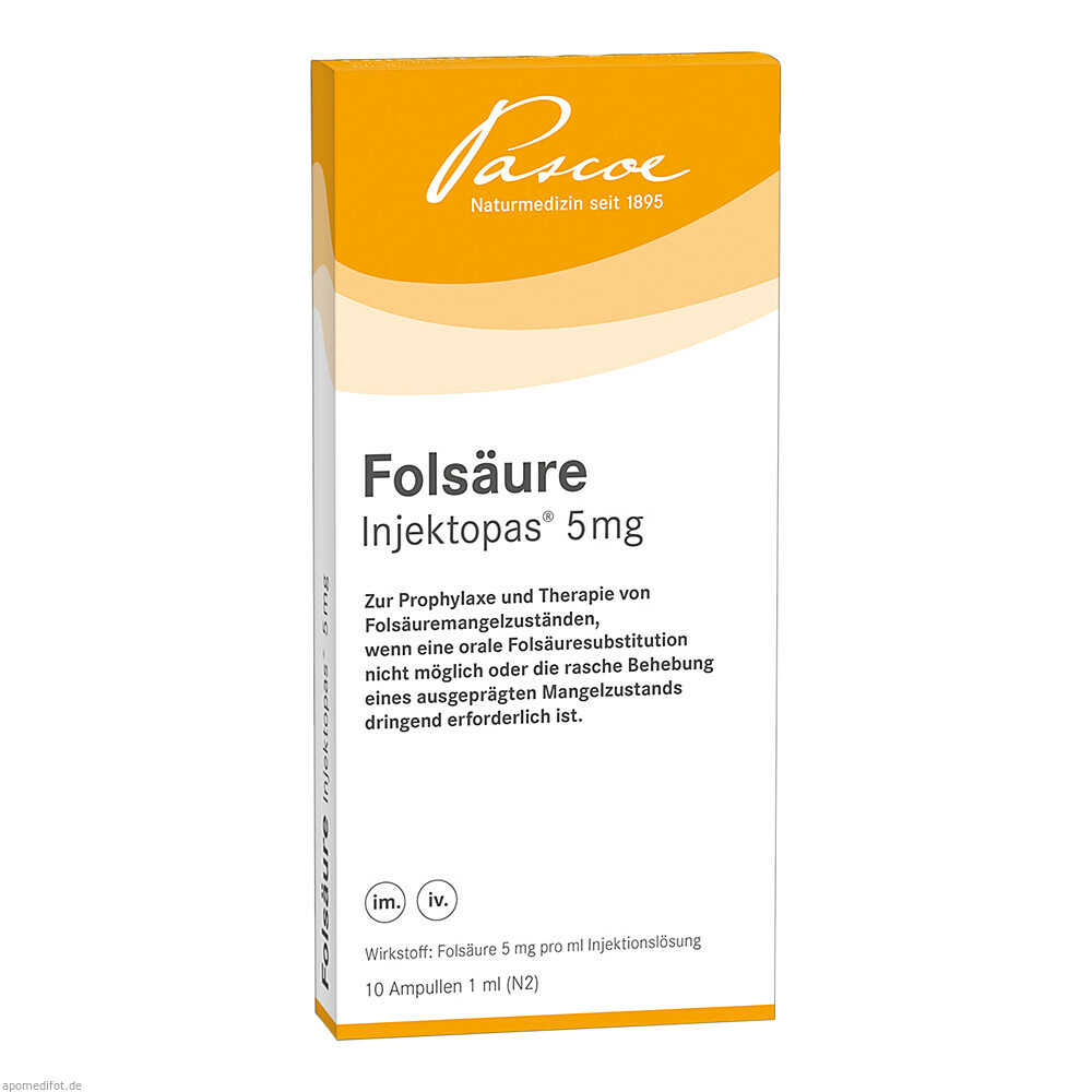 FOLSAEURE INJEKTOPAS 5MG 10St (PASCOE)