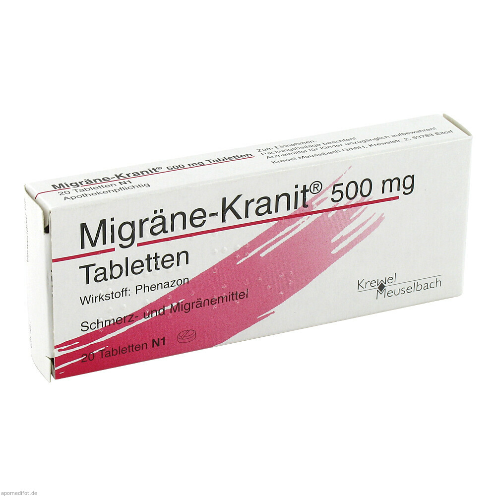 MIGRAENE KRANIT 500MG TABL 20St (HERMES)