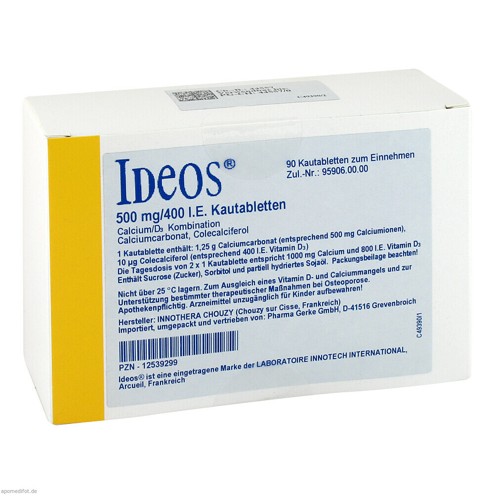 IDEOS 500MG/400IE KTA 90St (PHARMA GERKE)