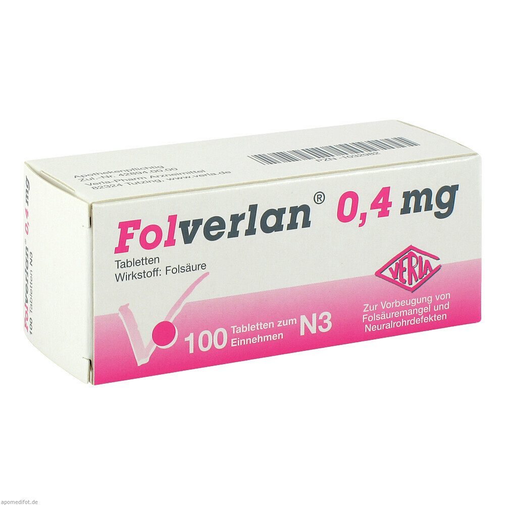 FOLVERLAN 0.4MG 100St (VERLA)