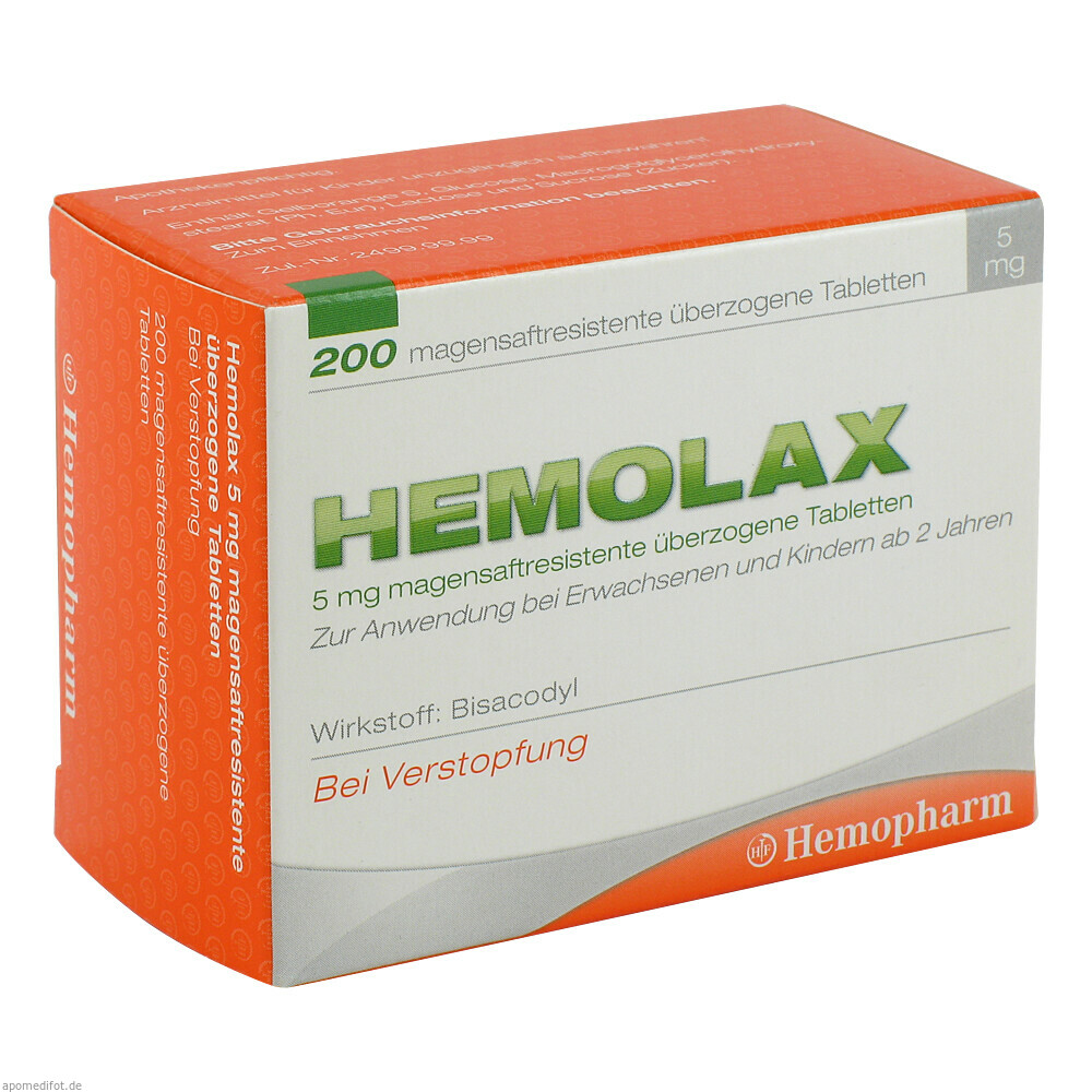 HEMOLAX 5MG UEBERZOG TAB 200St (HEMOPHARM)