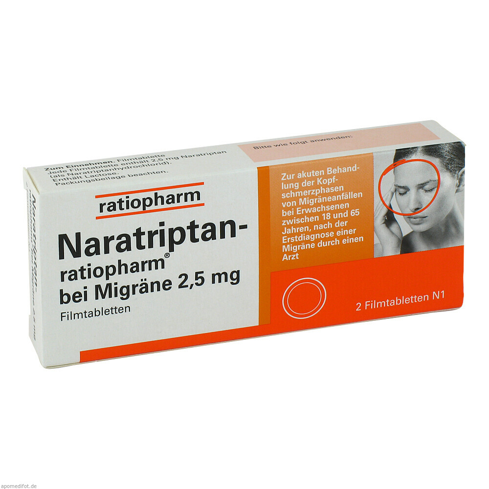 NARATRIPTAN RATIO MIGRAENE 2St (RATIOPHARM)