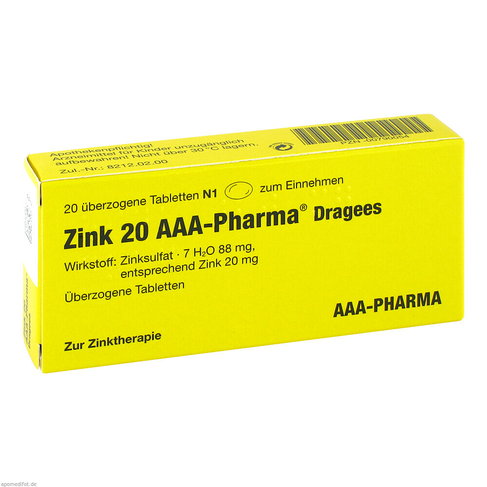 ZINK 20 AAA PHARMA DRAGEES 20St (AAA PHARMA)