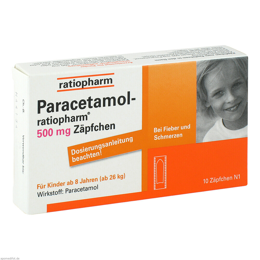 PARACETAMOL RATIO500MG SUP 10St (RATIOPHARM)