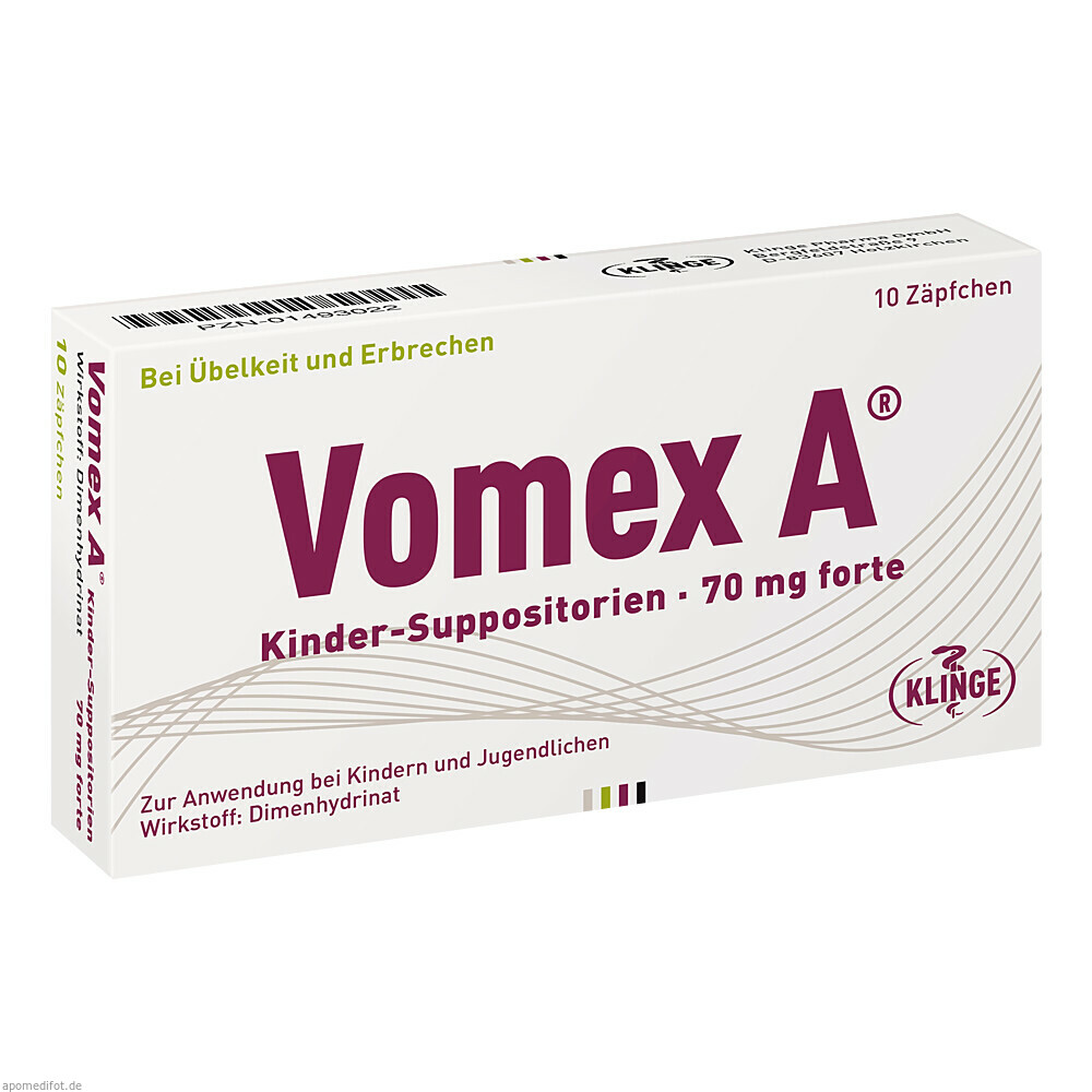 VOMEX A KINDER SUP.70MG FO 10St (KLINGE PHARMA)