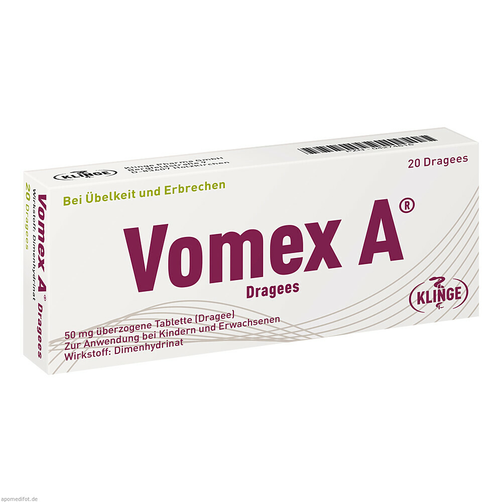 VOMEX A DRAGEES 50MG 20St (KLINGE PHARMA)