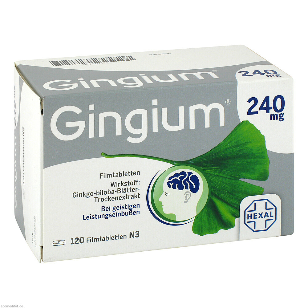 GINGIUM 240 MG FILMTABL 120St (HEXAL)