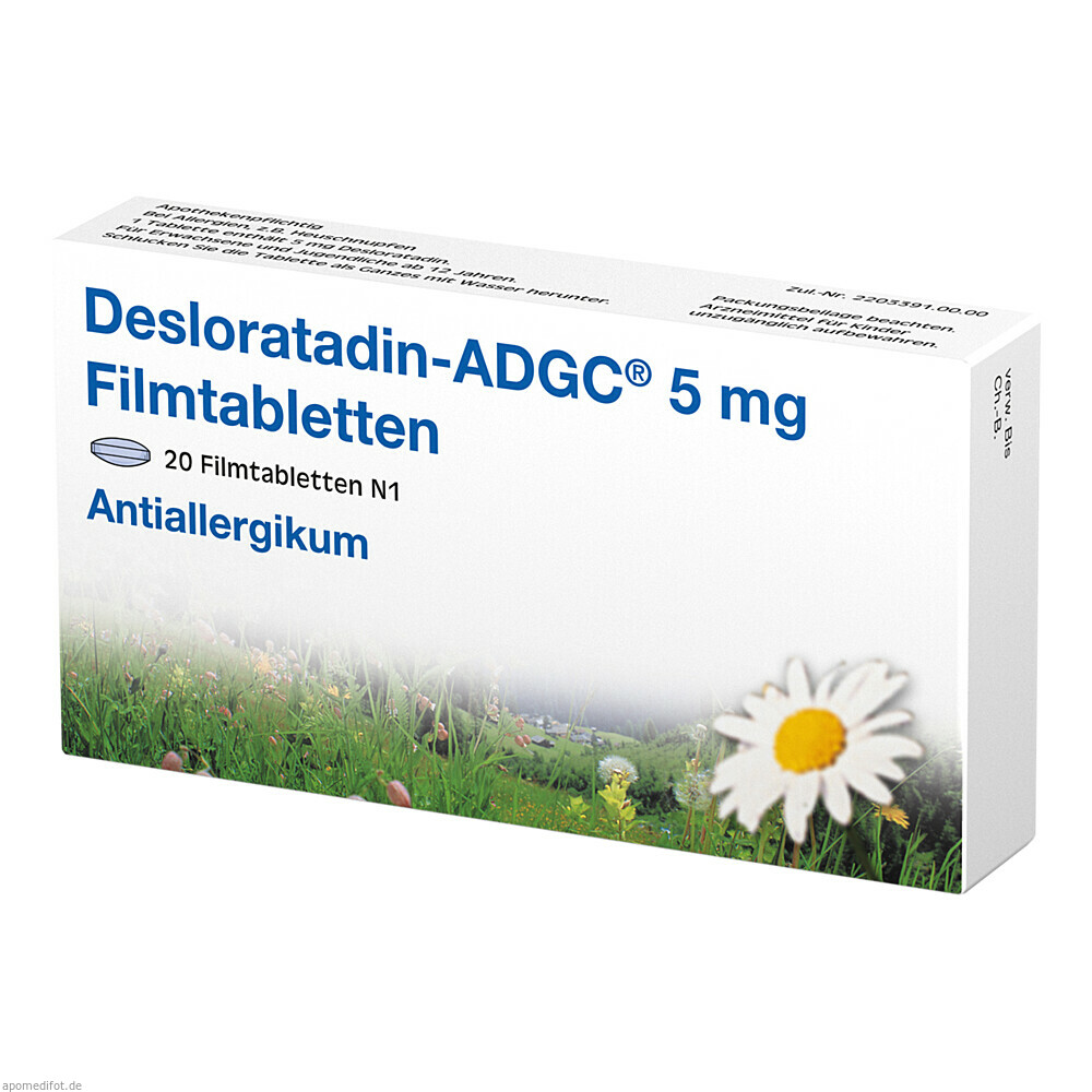 DESLORATADIN ADGC 5MG FTA 20St (ZENTIVA PHARMA)